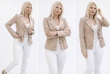 Skafanderi: Ženska bež jakna – lagani prolazni model - Materijal: tanji, glatki — 3