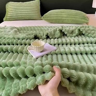 ljubicice sobne cena: Plišano rebrasto prekrivač/ćebe za krevet 200x200 - Materijal — 1