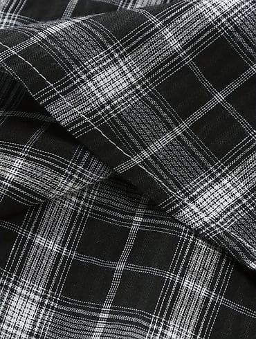 muska odela novi pazar cene: Muška košulja s kratkim rukavima 5 XL – crno‑beli karirani dezen - — 4