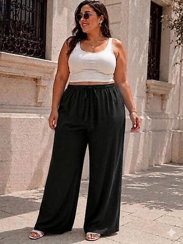 Pantalone siroke za punije dame,vidkoza sa elasticnim