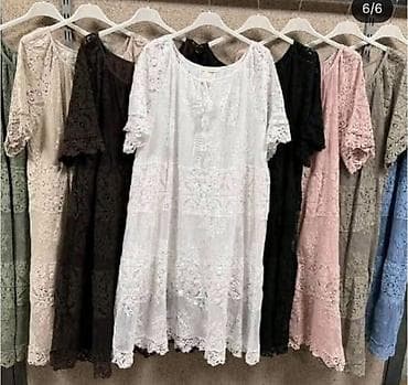 svetlo plava haljina: Haljina od čipke siroka sa kratkim rukavima. - Stil: romantična boho — 6