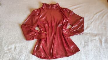 zenske tunike zara: 9Fashion Woman, L, Saten, Jednobojni, bоја - Bordo — 2