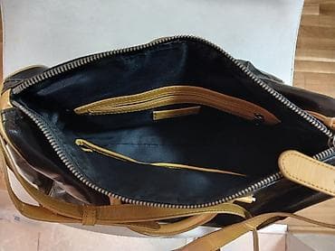 srca za kicanke: Kožna torba SimplyVera Vera Wang – crna sa konjak detaljima - — 5