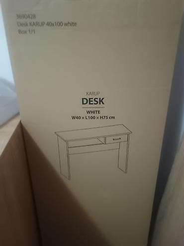 uvozni namestaj: Radni sto JYSK KARUP – beli - Dimenzije: 100 x 40 x 75 cm (dužina x — 2