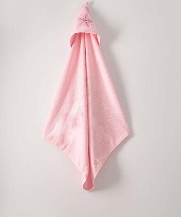 peškiri za plažu sinsay: Peskir za kupanje roze – Frotirni peškir sa kapuljačom za bebe 75x80 — 1