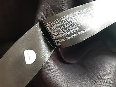 midi: Crna lanena haljina bez rukava sa kapuljačom - Materijal: 100% lan — 4