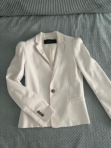 Elegantni beli ženski sako, ZARA Basic, sa klasičnim reverima i