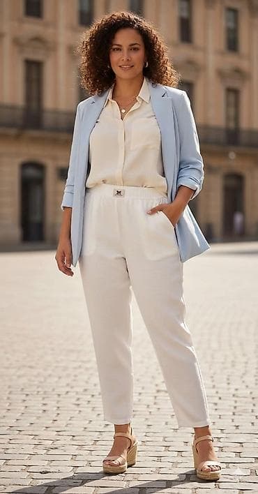 pantalone na kockice: Ženske pantalone – udoban kroj sa elastičnim pojasom 2 komada — 4