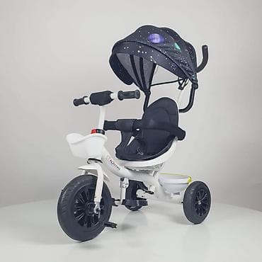 Kids' bicycles: Dečiji tricikl sa ručkom za guranje i tendom 442 - Stabilan tricikl — 1