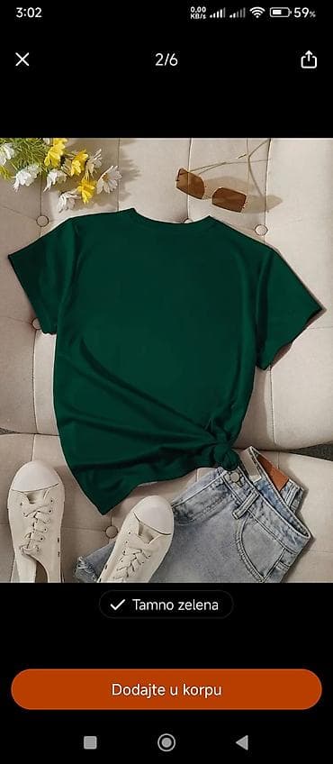 starke bele: Ženska majica kratkih rukava – tamnozelena - Boja: tamno zelena - — 3