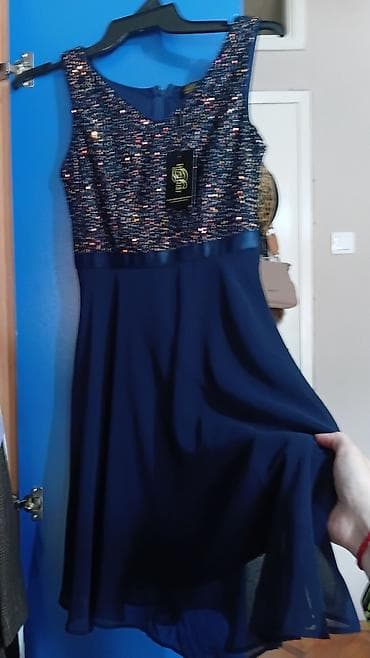 mašne za svadbu: Elegantna koktel haljina Dressystar – tamnoplava - Gornji deo — 4