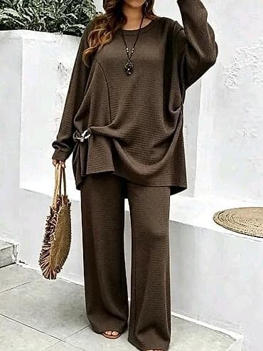 sinsay zenska odeca: Ženski komplet – pleteni duks + široke pantalone - Model: 31206 - — 2