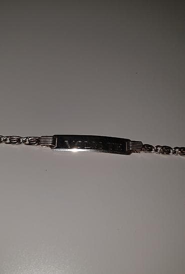 otvaranje pandora narukvice: Srebrna identifikaciona narukvica od belog metala sa ukrasnim lancem — 6