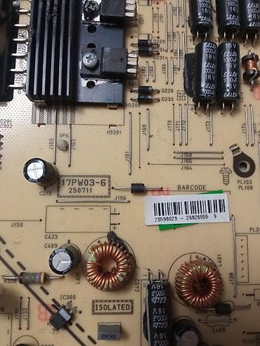 pekac na struju: Napajanje (PSU) za LCD/LED TV, šifra ploče: 17PW03-6 Opis: - — 2
