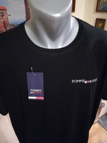 crne letnje pantalone: Nova muska pamucna markirana majica Tommy Hilfiger u velikim — 2