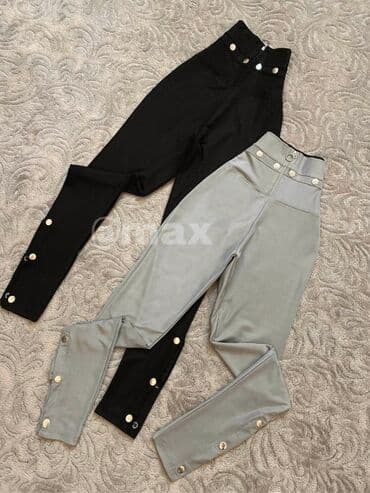 crne karirane pantalone: New,,High waist’’leggings Velicine:S M L XL Boje:Siva Zelena i Crna — 1