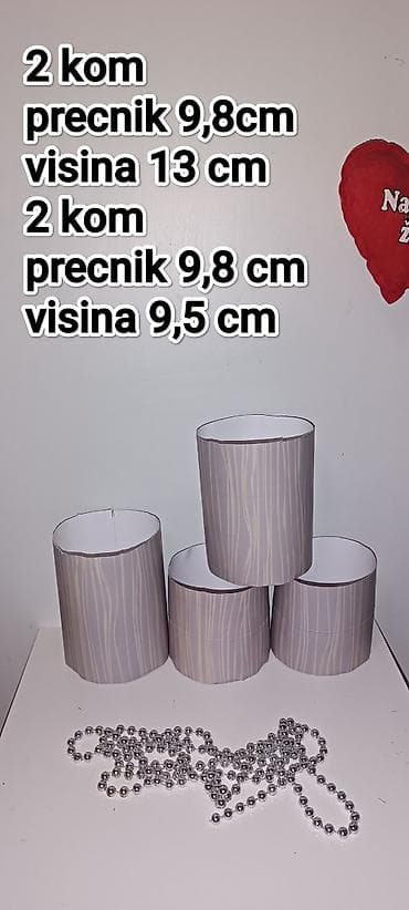 Figures: Set od 4 sive dekorativne abažure za lampe - Materijal: tanki — 5