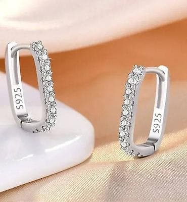 Men's Footwear: Hoop earrings, Material: Silver — 1