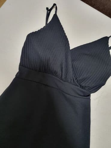 dugacke haljine: 9Fashion Woman S (EU 36), bоја - Crna, Oversize, Kratkih rukava — 2