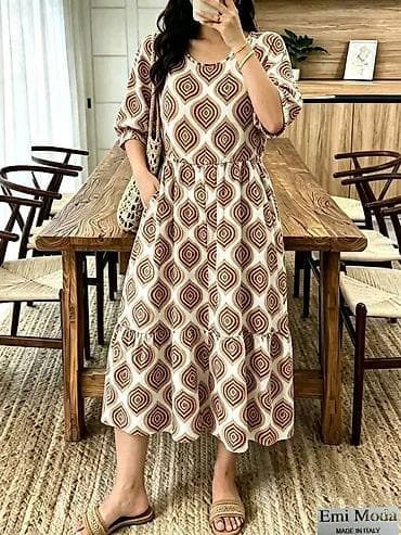 bele boho haljine: Letnja midi haljina Emi Moda – Made in Italy - Kroj: midi dužina — 4