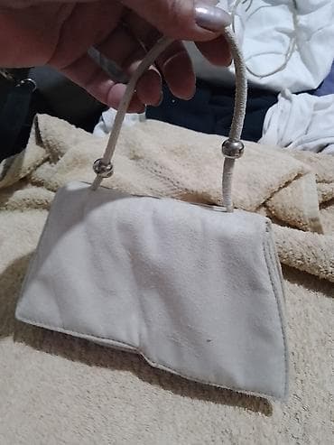 torbe lacoste: Bež mini torbica/tašnica preko ramena - Materijal: mekana eko antilop — 1