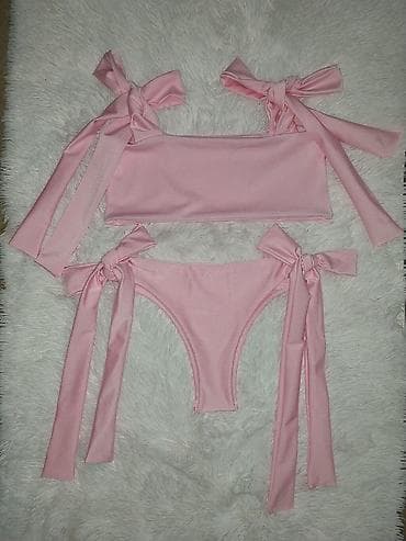 Men's Clothing: Dvodelni ženski kupaći kostim – pastelno ružičasti - Gornji deo — 3