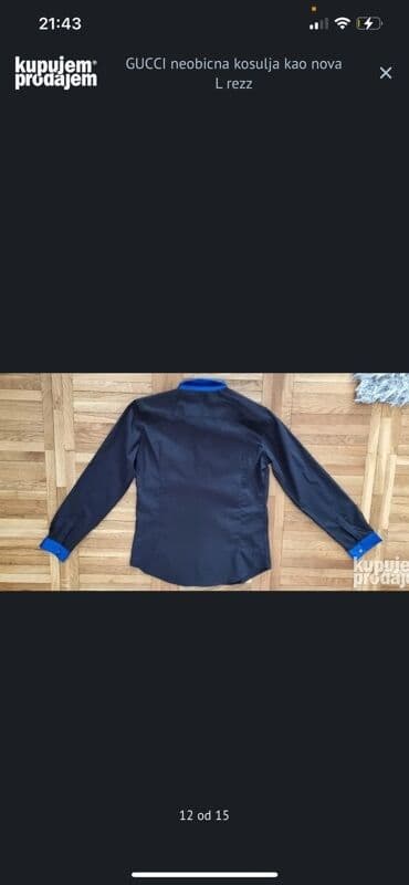 Majice: Košulja Na duge rukave, L (EU 52), Gucci, bоја - Crna, Pamuk — 5