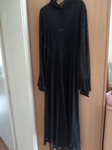 Ps fashion Crna čipkana duga haljina - Materijal: fina čipka sa