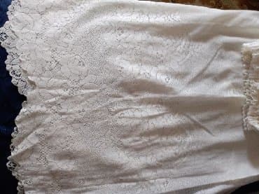 Posteljina: Nova bela zavesa. dim. Sirina 1m. Visina 1m i 15cm — 4