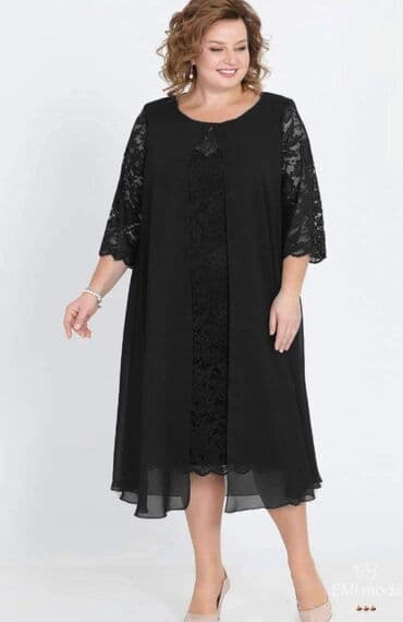 crne haljine do koljena: 2600 do 5xl — 9