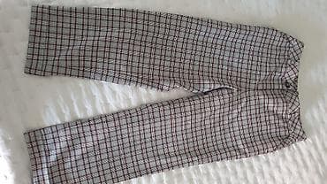 pantalone s: Ženske karirane pantalone - Kroj: ravne nogavice, srednji struk - — 1