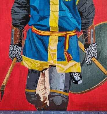 andrija i andjelka sve epizode: Slovenski vitez Radjeno na platnu 40×50cm Kombinacija akrila i — 4