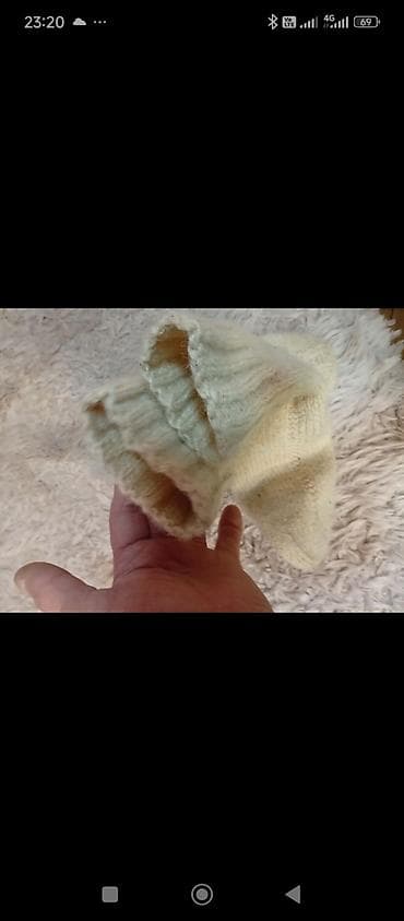 Headgear: Pletenе vunene čarape – ručni rad - Materijal: prirodna vuna, mekana — 3