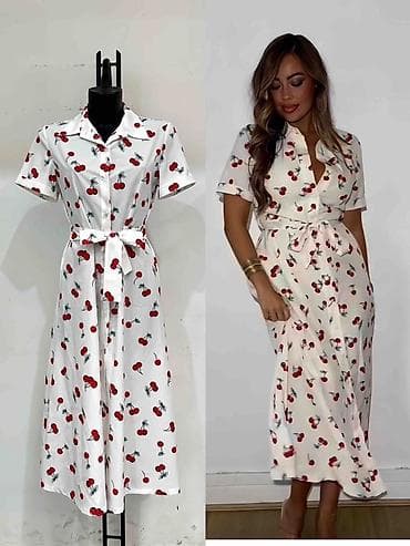 haljina sa biserima: 🔥Haljina na kopčanje sa trešnjama – ženstveni letnji model
✅2400 din — 1