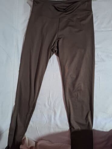 Sportske helanke – tamnosmeđa boja - Visok struk sa širokim pojasom