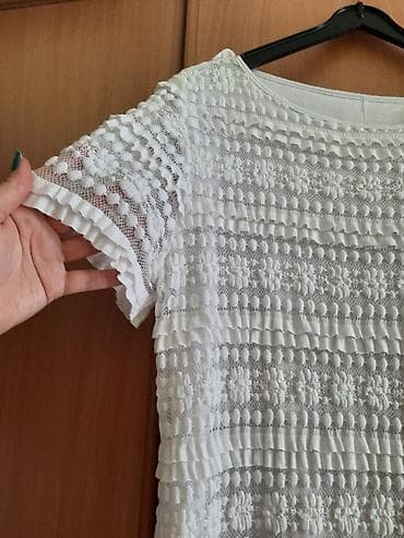 haljine pamucne: Bela čipkana haljina XL Preslatka haljina od viskoze sa veoma — 6