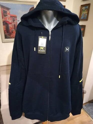 zvonarice pantalone: Tracksuit top, 6XL (EU 64), color - Blue, Cotton — 1