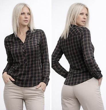 Lične stvari: Ženska košulja sa kariranim dezenom - Boja: tamna osnova — 2