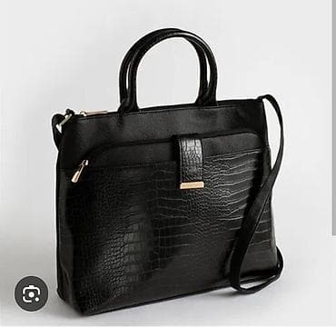 Elegantna crna torba za posao/grad sa ručkama i podesivim kaišem za