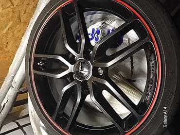 felne cena: Alu felna sa gumom – sportski dizajn, crna mat sa crvenim prstenom — 5