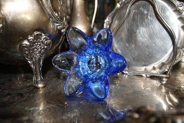 Dodaci za bicikl: Plavi svećnjak KOBALT U odličnom stanju, kao nov. Prelep, starinski — 4