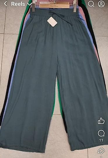 m sat daljinski: Pantalone udobne siroke sa elasticnim pojasem.Bez,svetlo plava,puder — 6