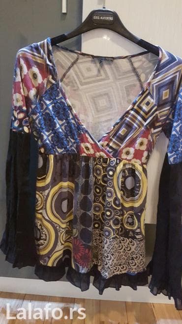 plus size tunike: S (EU 36), Saten, Geometrijski, Sa ilustracijom, bоја - Šareno — 3