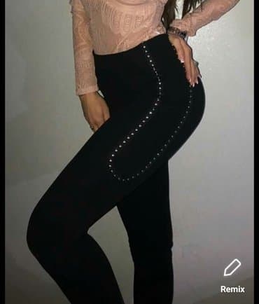 crne letnje pantalone: M, S (EU 36), Normalan struk — 1