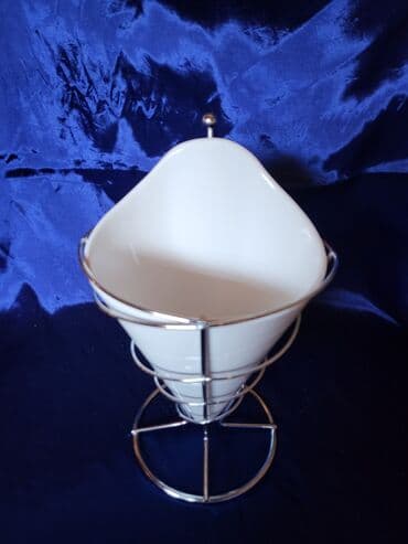 porcelanske solje za caj: Porcelanska nova posuda za pomfrit,sladoled itd. sa stalkom — 6