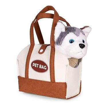 plisana zirafa velika: Plišana igračka za decu – štene Husky u torbi + četka za negu Šifra — 5