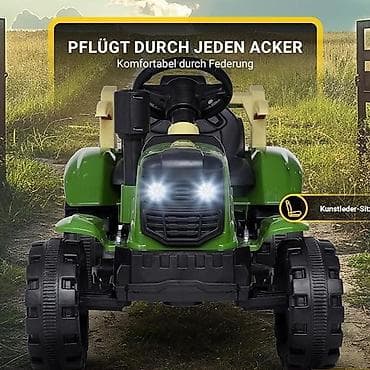 bozicni voz igracka: Traktor na akumulator sa prikolicom BSD6601-Z-20 – 6V, 2 motora, kožno — 4