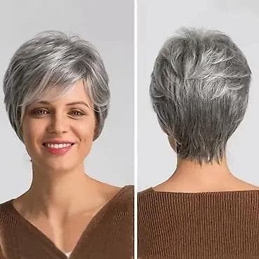 nadogradnja na klipse: Kratka ženska perika – moderan pixie/bob kroj sa šiškama - Stil — 1