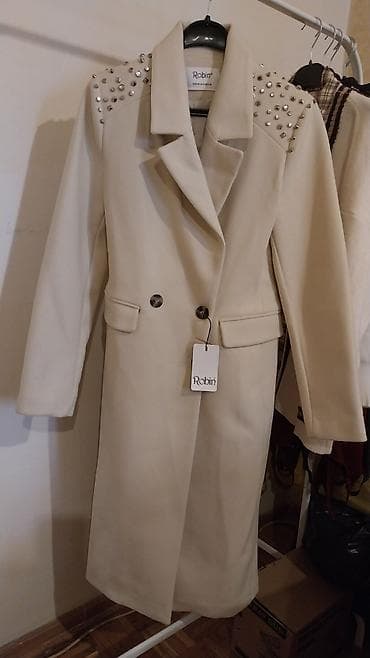 exit zenske jakne: Ženski kaput Robin – elegantan bež/ekru model sa ukrasnim nitnama - — 2