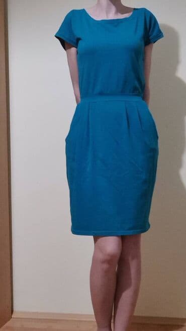 srebrni pojas za haljine: Zelena haljina L/XL. Pamučna haljina, prijatna za nošenje. Bez tragova — 2